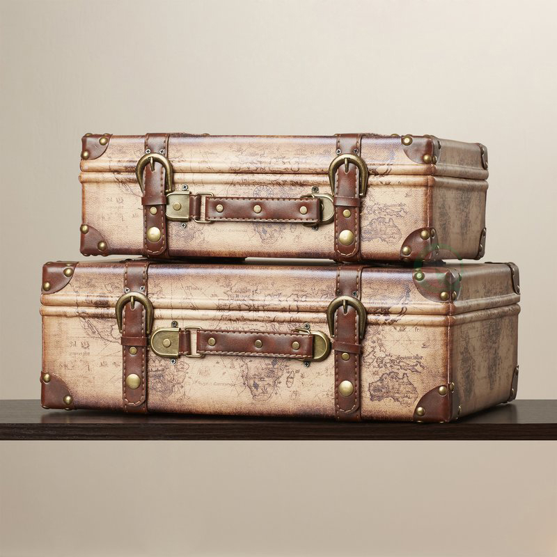 https://vintiquewise.com/old-world-map-leather-vintage-style-suitcase-with-straps-set-of-2/